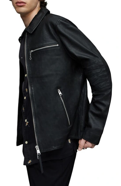 Shop Allsaints Brett Leather Jacket In Black