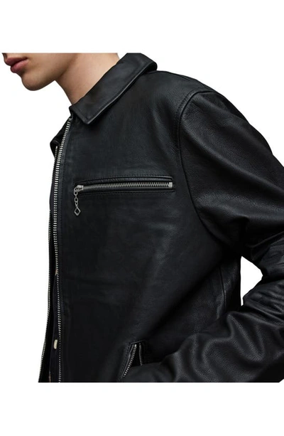 Shop Allsaints Brett Leather Jacket In Black