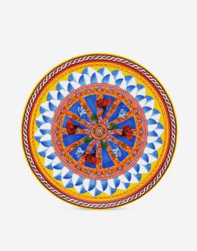 Dolce & Gabbana Carretto-print Porcelain Platter In Multicolor
