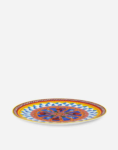 Dolce & Gabbana Carretto-print Porcelain Platter In Multicolor