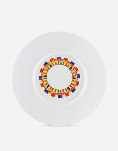 Dolce & Gabbana Carretto-print Porcelain Platter In Multicolor