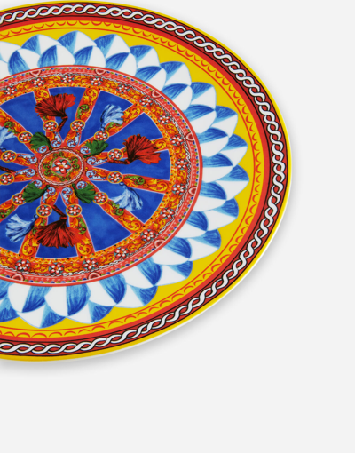 Dolce & Gabbana Carretto-print Porcelain Platter In Multicolor