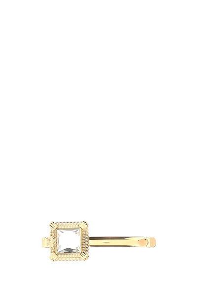 Shop Versace Embellished Hair Clip In Gold