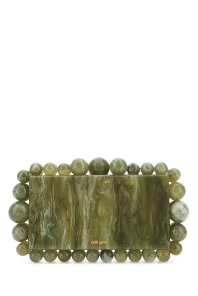 Shop Cult Gaia Eos Beaded Marbled Pattern Clutch Bag In Green