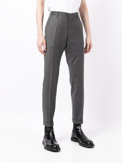Paul Smith Pressed-crease Wool-blend Tailored Trousers In Grey