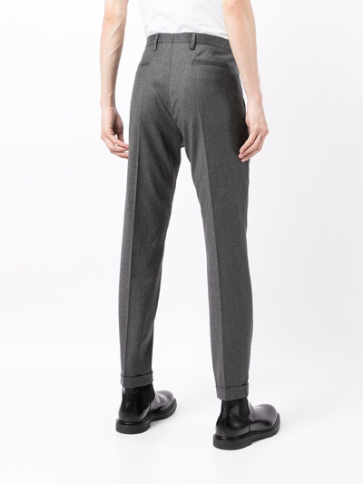 Paul Smith Pressed-crease Wool-blend Tailored Trousers In Grey