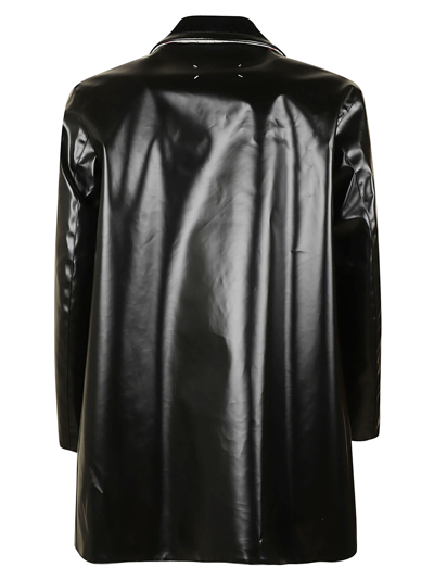 Shop Maison Margiela Double-breast Shiny Jacket In Black