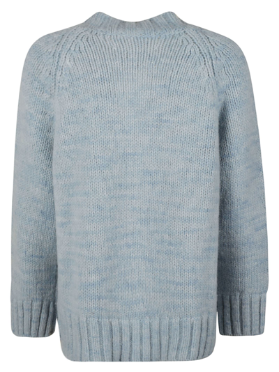 Shop Maison Margiela Ribbed Buttoned Cardigan In Sky