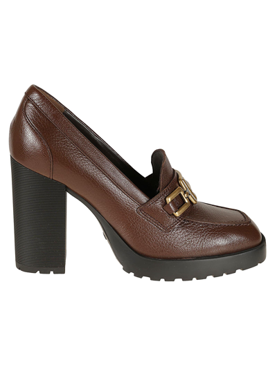 Shop Hogan H623 Loafers In Brown