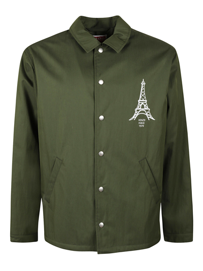 Shop Kenzo Coach Jacket In Green