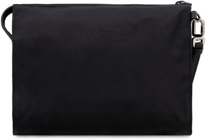 Shop Prada Nylon Pouch-bag With Logo In Black