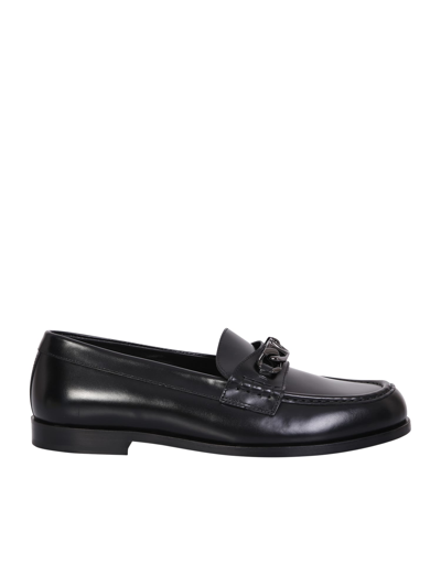 Shop Valentino Vlogo Plaque Loafers In Black