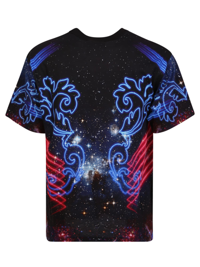 Shop Versace Jeans Couture T-shirt With Galaxy Print Black In Blue