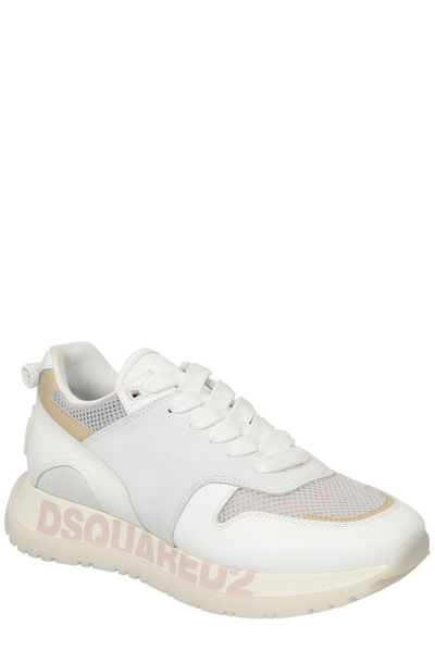 Dsquared2 Panelled Lace-up Sneakers In White