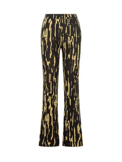 Ambush Graphic Printed Slit Flared Pants In Giallo Fluo