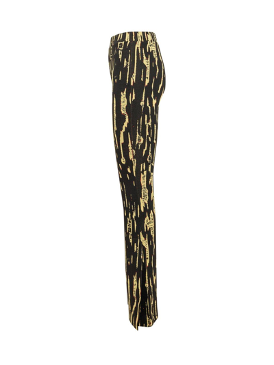Ambush Graphic Printed Slit Flared Pants In Giallo Fluo