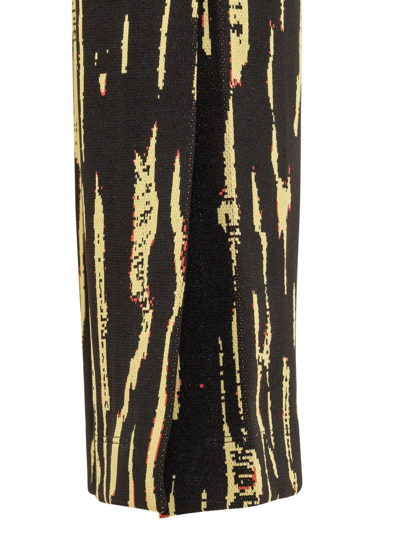Shop Ambush Graphic Printed Slit Flared Pants In Giallo Fluo