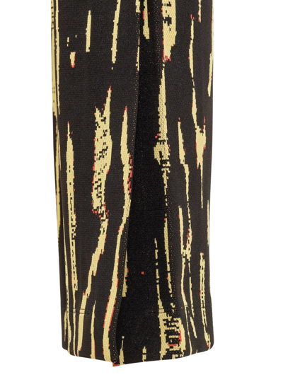 Ambush Graphic Printed Slit Flared Pants In Giallo Fluo