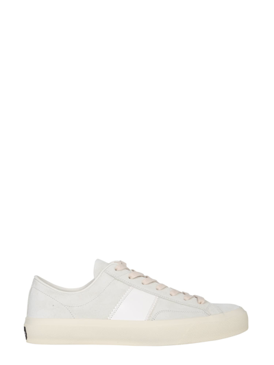 Shop Tom Ford Suede Sneakers In White