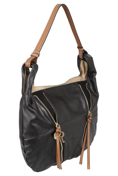 Shop See By Chloé Zipped-detail Hobo Tote Bag In Nero