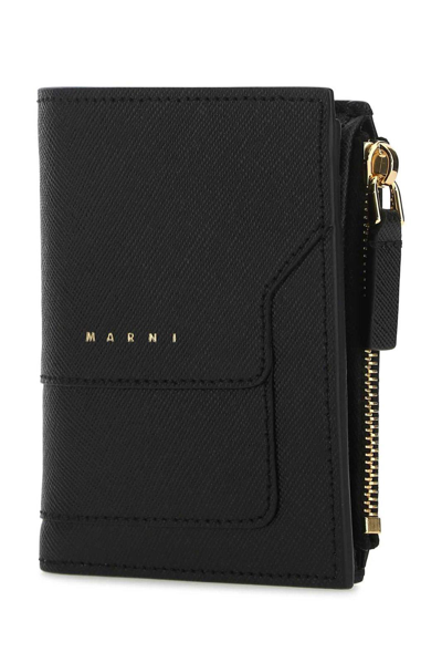 Shop Marni Zipped Bi-fold Wallet In Black