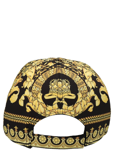 Shop Versace Barocco Cap In Black/gold