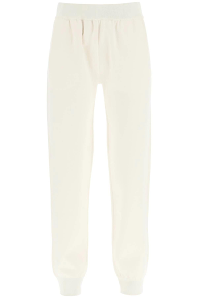 Shop Bottega Veneta Merino Wool Knit Pants In White