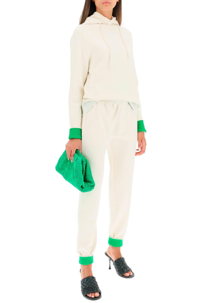 Shop Bottega Veneta Merino Wool Knit Pants In White