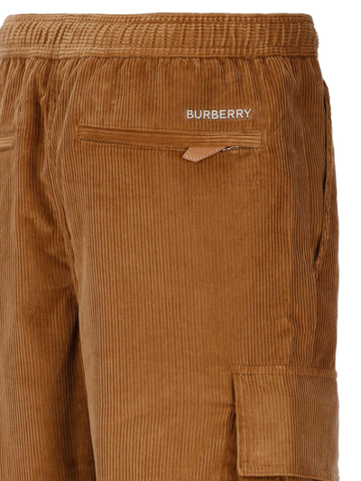 Shop Burberry Logo Lettering Elasticated Waist Pants