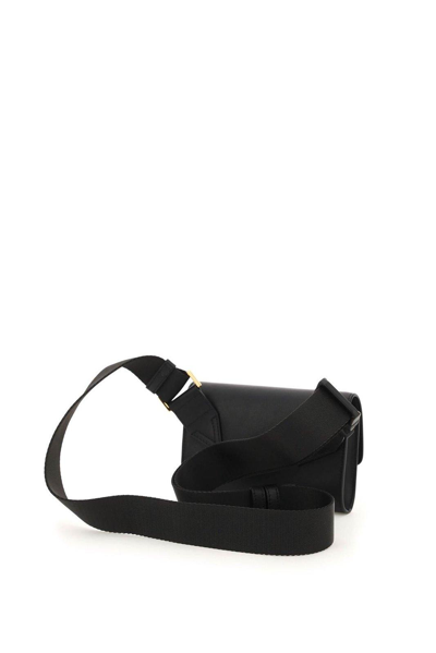 Shop Versace Medusa Logo Patch Foldover Shoulder Bag In Black