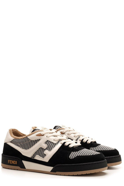 Shop Fendi Match Mixed Low-top Sneaker In Nero/bianco
