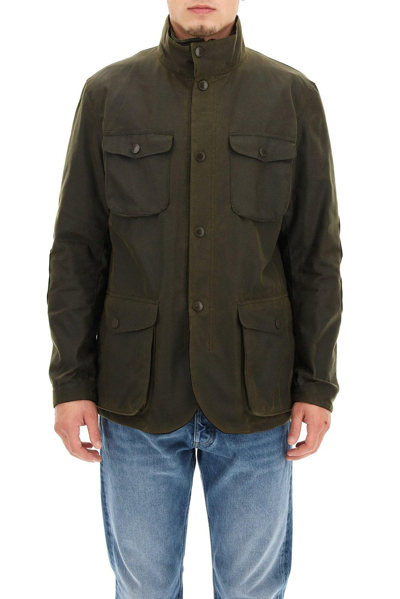 Shop Barbour High-neck Chest Pocket Jacket  In Brown