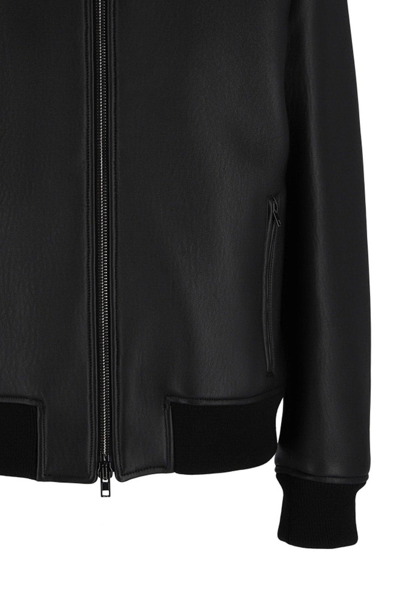 Shop Salvatore Santoro Zipped Bomber Jacket  In Black