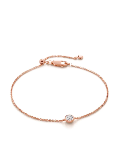 Shop Monica Vinader Diamond Essential Bracelet In Pink