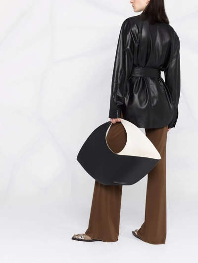 Nanushka Vegan-leather Belted Oversize Shirt In Black