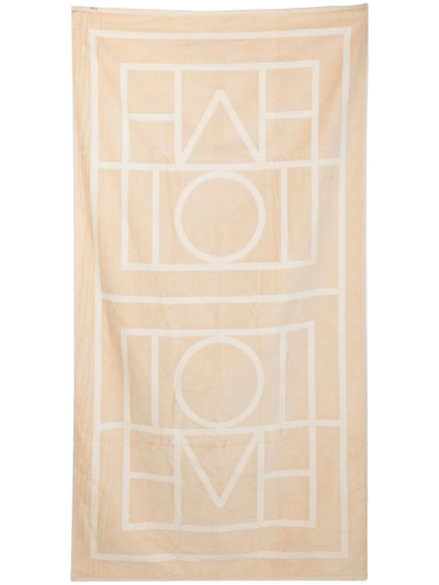Totême Monogram Jacquard Towel In Neutrals
