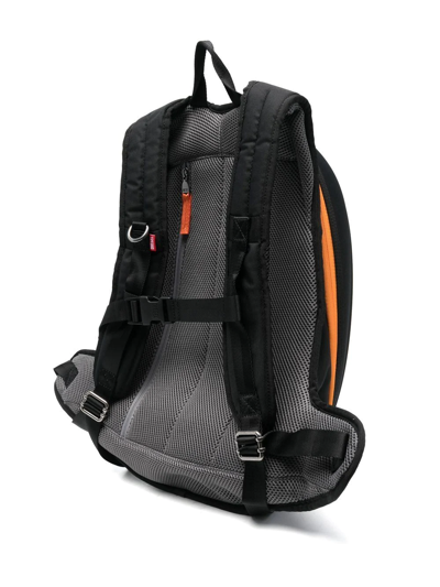 Diesel Embossed-logo Zipped Backpack In Black