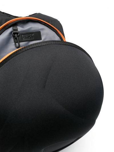 Diesel Embossed-logo Zipped Backpack In Black