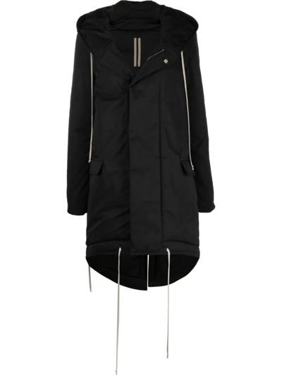 Shop Rick Owens Fishtail-hem Parka In Black