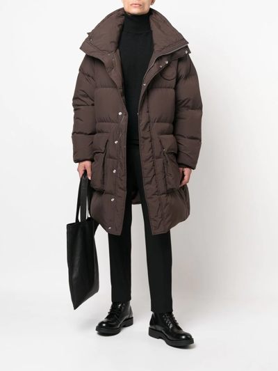 Etudes Studio Detachable-hood Puffer Coat In Brown