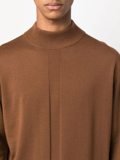 Etudes Studio Fine-knit Mock Neck Jumper In Brown