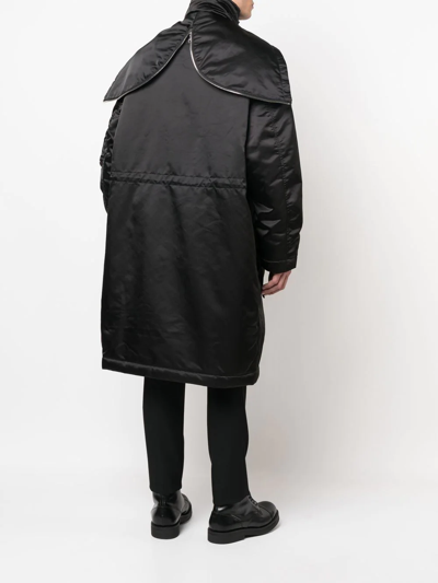 Shop Etudes Studio Concealed Hooded Coat In Black
