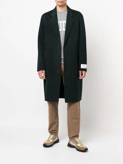 Shop Etudes Studio Single-breasted Wool Coat In Green