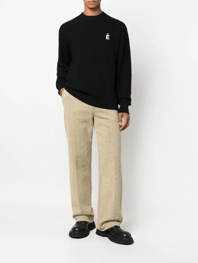 Etudes Studio Boris Monogram-intarsia Jumper In Black