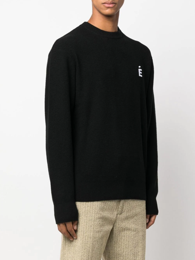 Etudes Studio Boris Monogram-intarsia Jumper In Black