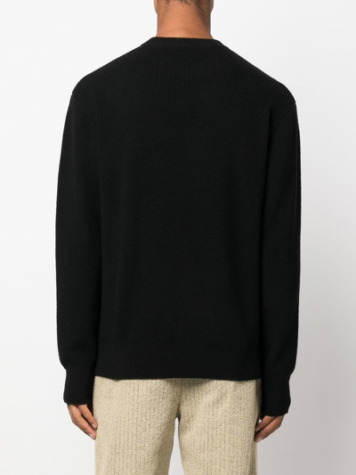 Etudes Studio Boris Monogram-intarsia Jumper In Black