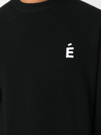 Etudes Studio Boris Monogram-intarsia Jumper In Black