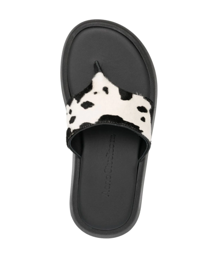 Shop Acne Studios 60mm Cow-print Chunky Sandals In Black