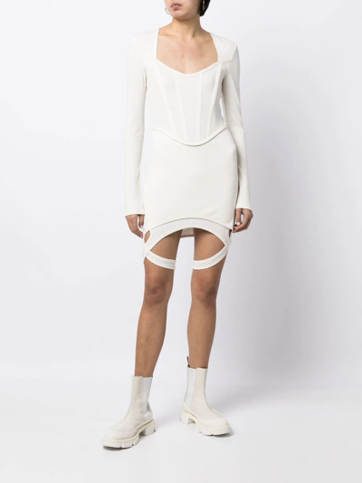 Shop Dion Lee Double-lock Corset Mini Dress In White