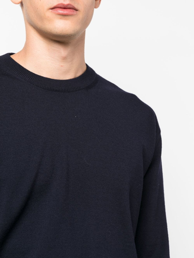 Shop Jil Sander Fine-knit Wool Jumper In Blue